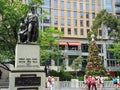Burke and Wills Statue on the corner of Collins and Swanston Street, Melbourne.